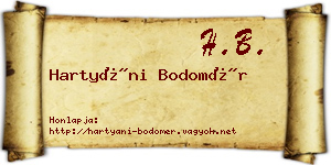 Hartyáni Bodomér névjegykártya